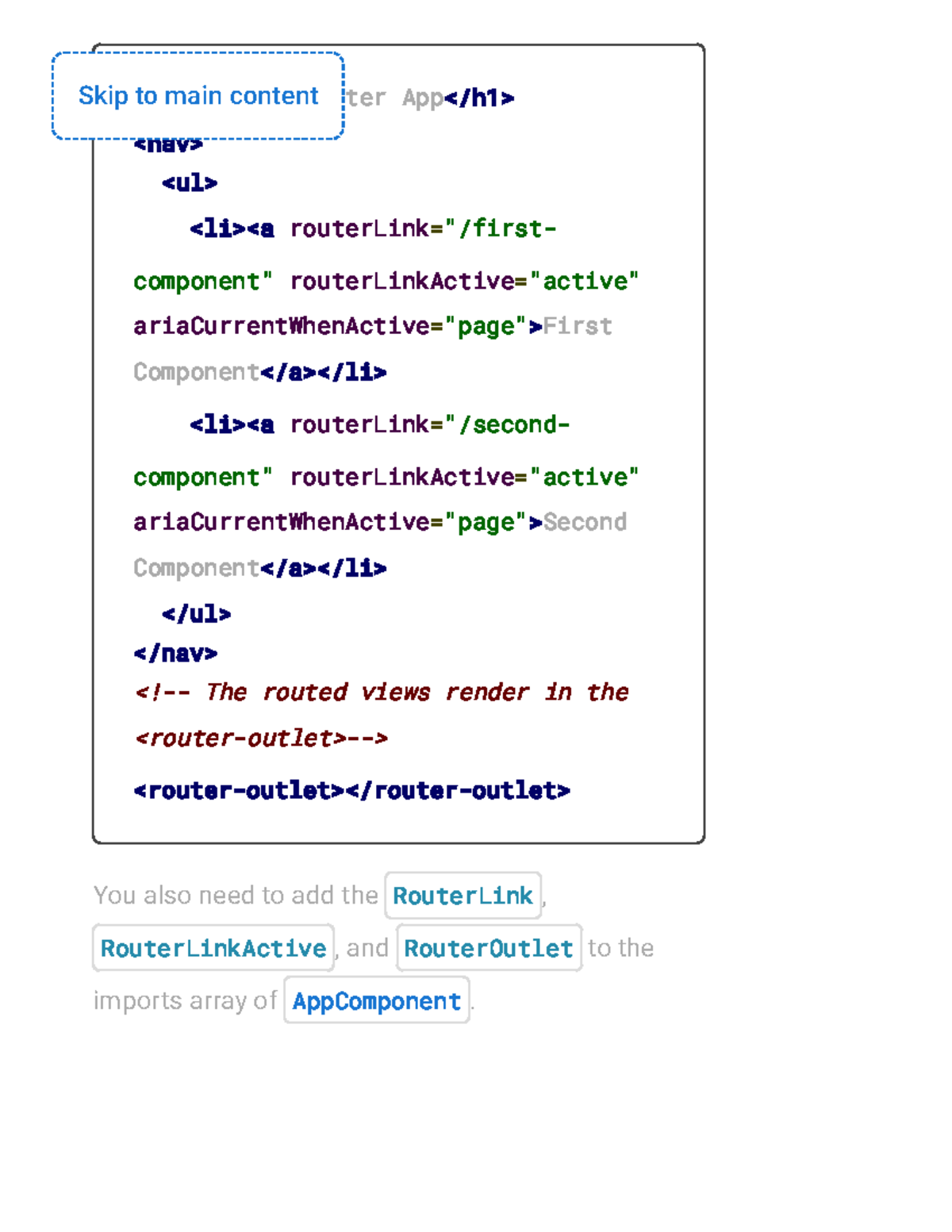 Angular - Common Routing Tasks-2 - You also need to add the RouterLink ...