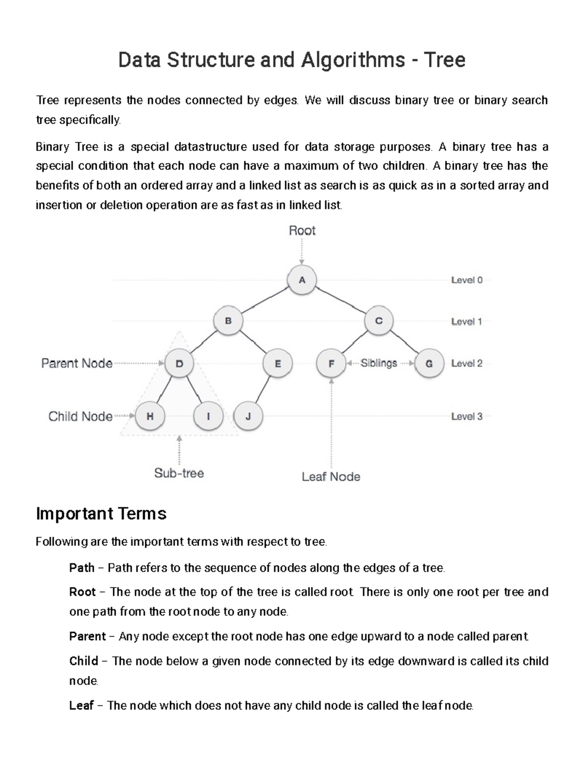 Data structure - tree - Data Structure and Algorithms - Tree Tree ...