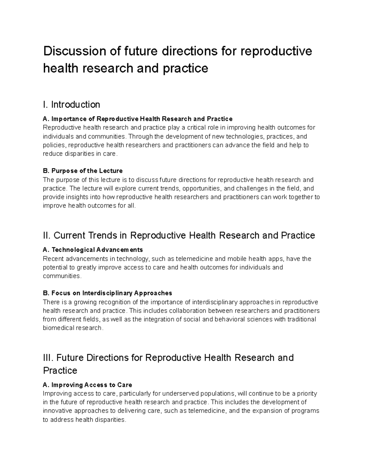 reproductive health thesis topics