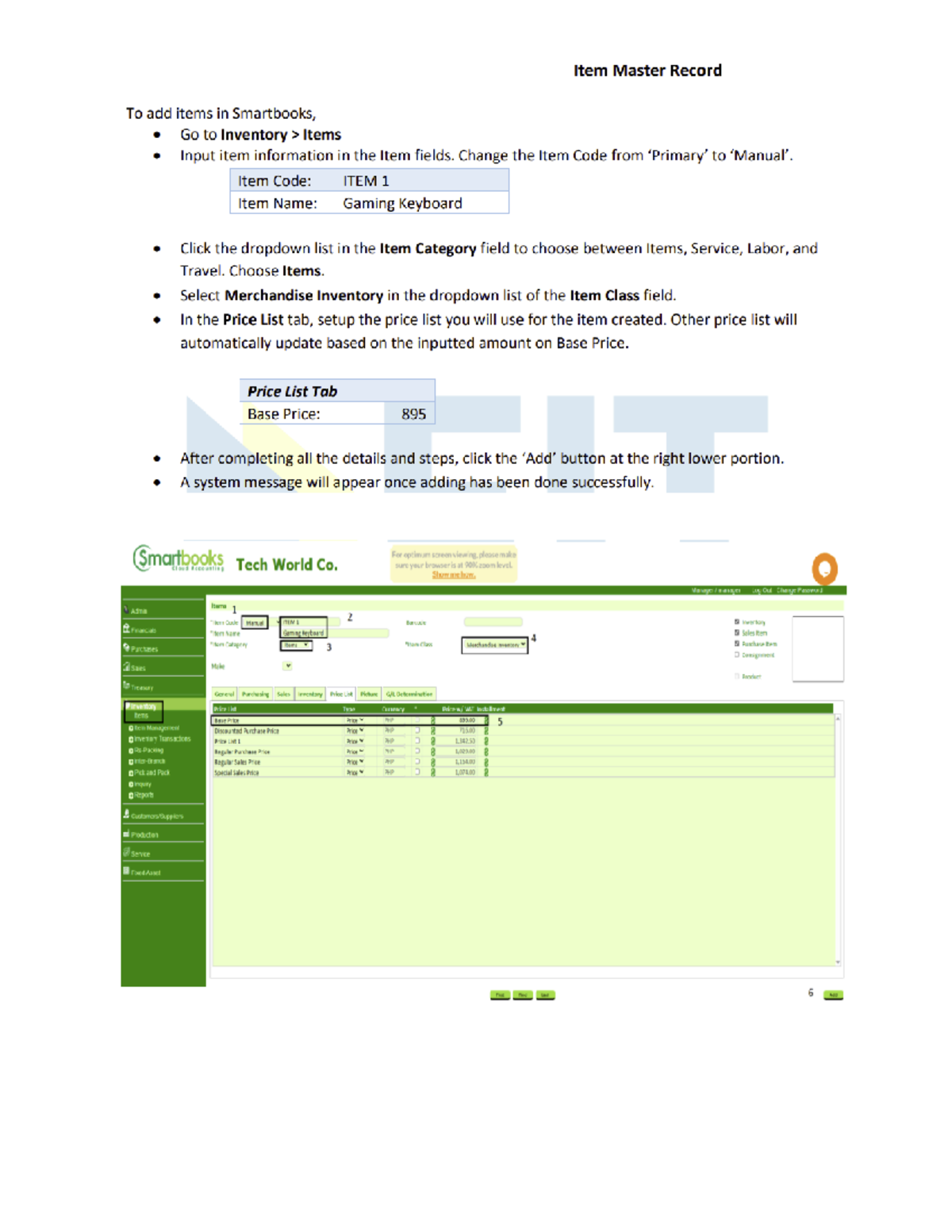 Module 5. How to Add Item in the Master Data - The world of Science ...