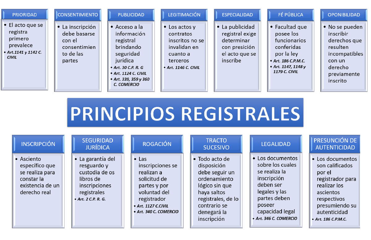 Principios Registrales - Derecho Registral - Studocu