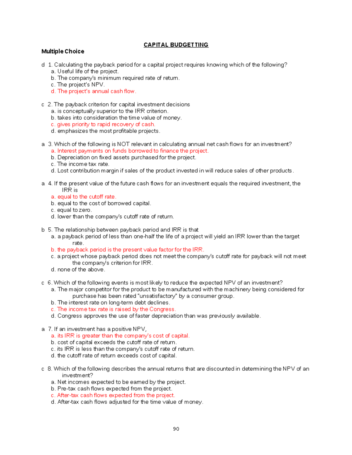 Capital Budgeting and Practice - Bachelor of Science in Accountancy ...
