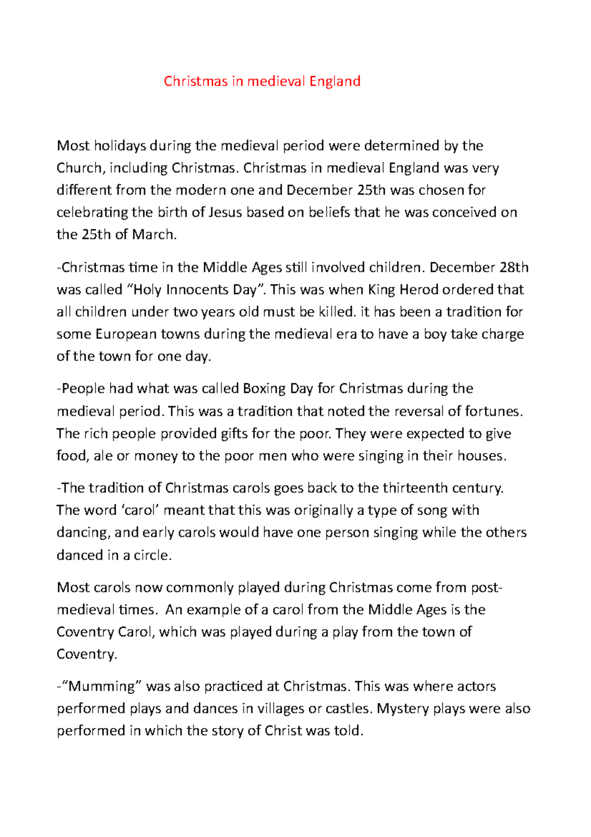 Christmas In Medieval England Christmas In Medieval England Was Very