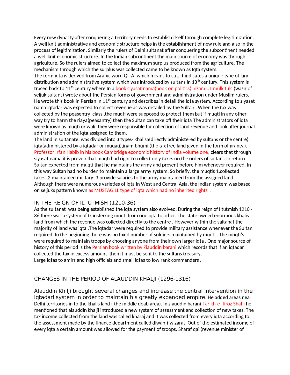 Evolution of iqta system - Every new dynasty after conquering a ...