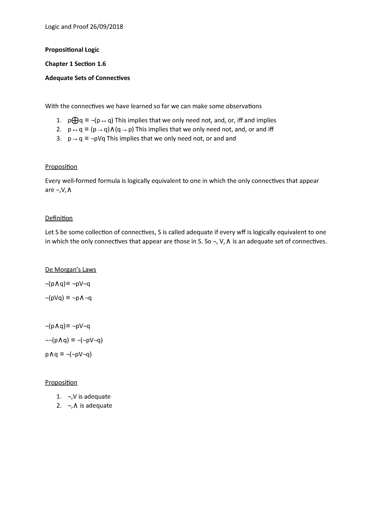 Logic And Proof Chapter 1 Section 1 Computer Science Hw Studocu