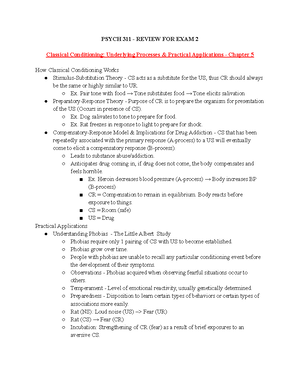 Psych 311 - Exam 3 Review Sheet - PSYCH 311 - REVIEW FOR EXAM 3 Escape ...