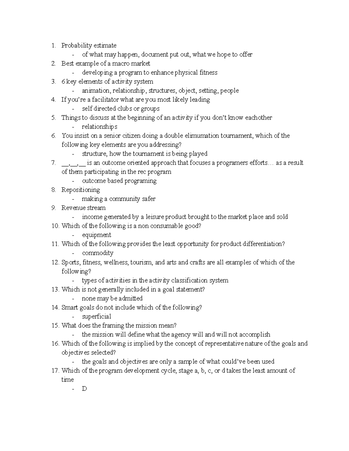 Test Two - These are the questions to expect for the second exam ...