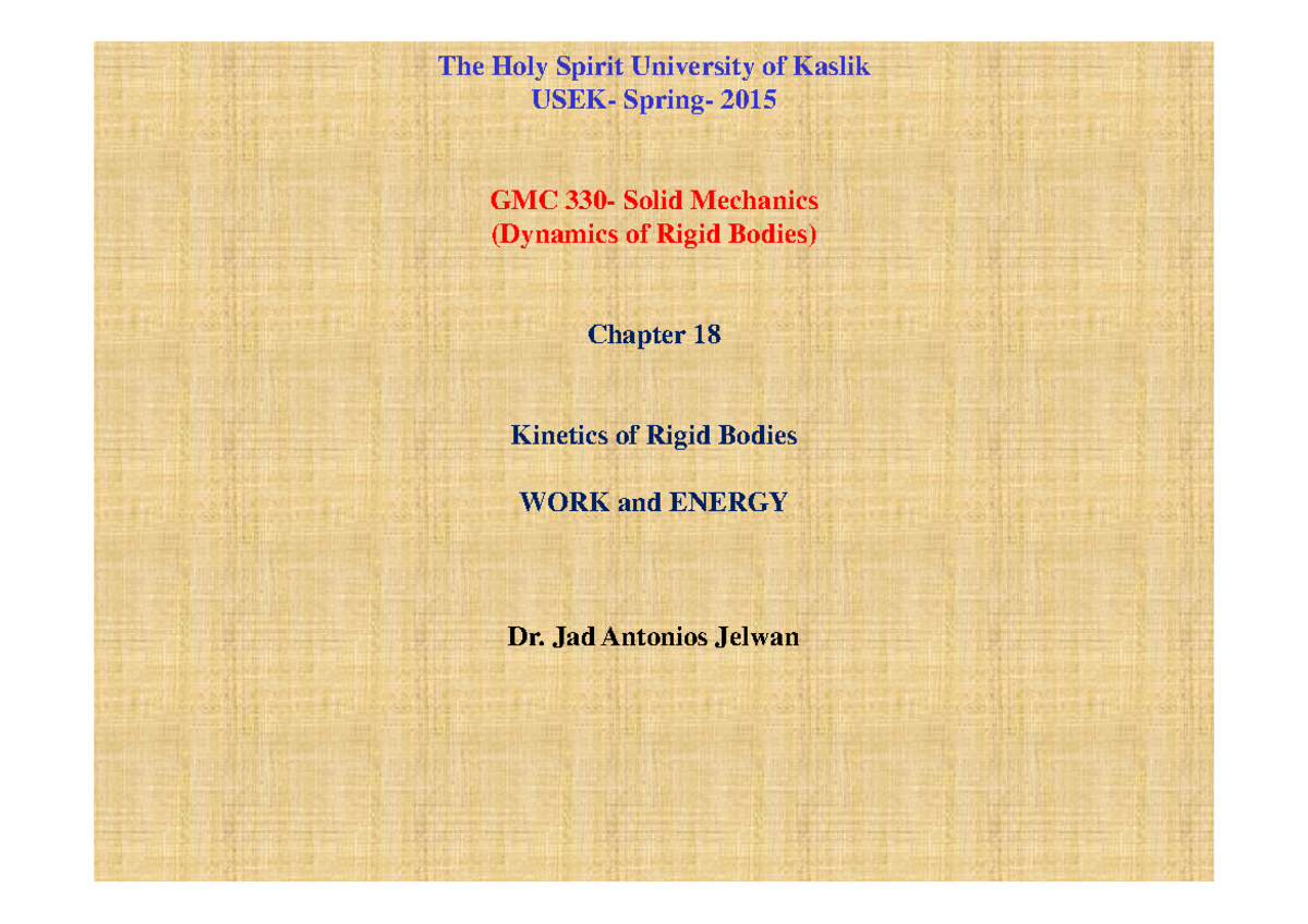 Lecture notes for chapter 18 - The Holy Spirit University of Kaslik ...