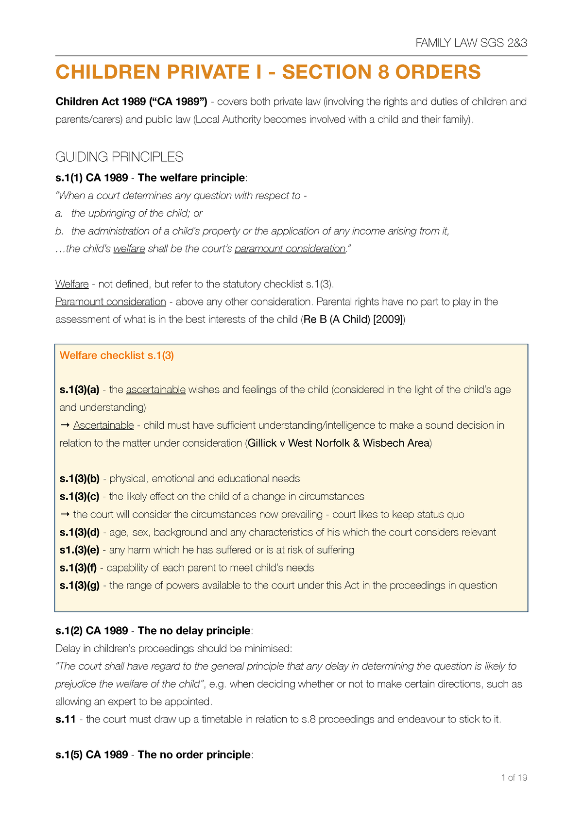 section 8 orders family law essay