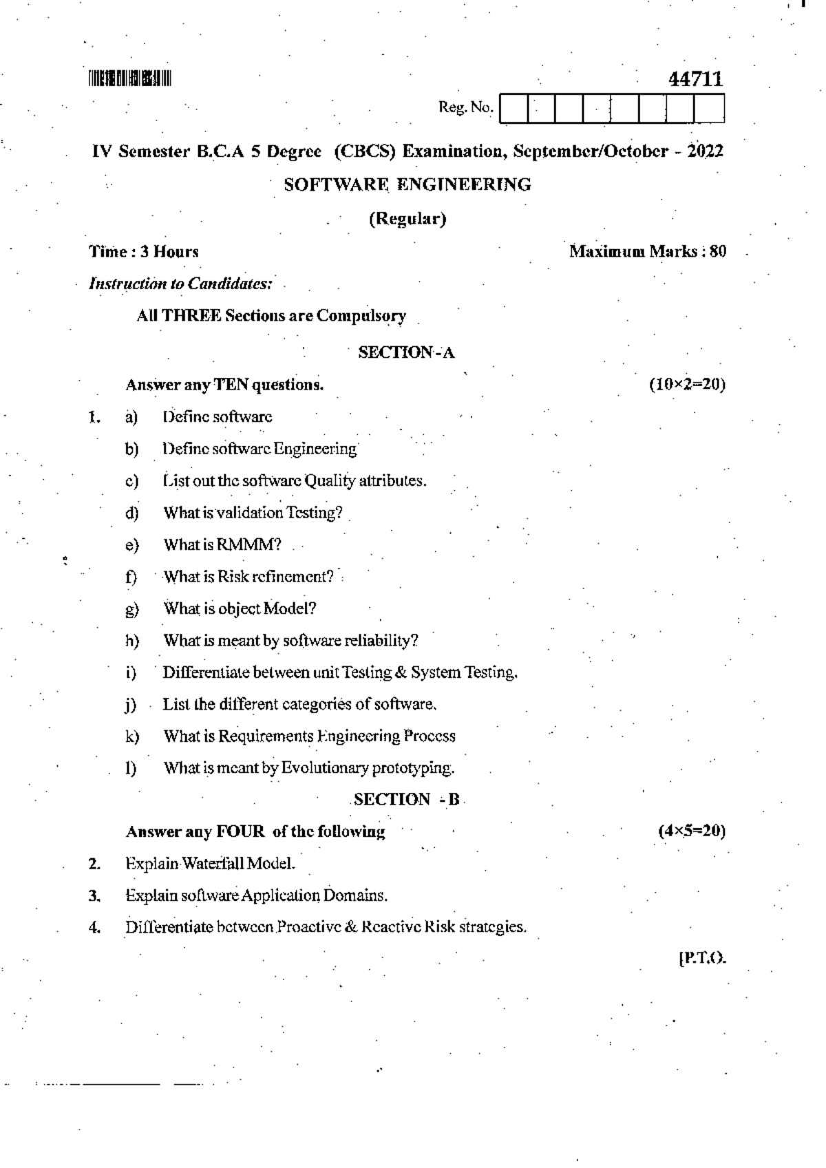Software engineering 44711 reg no iv semester b c 5 degree cbcs
