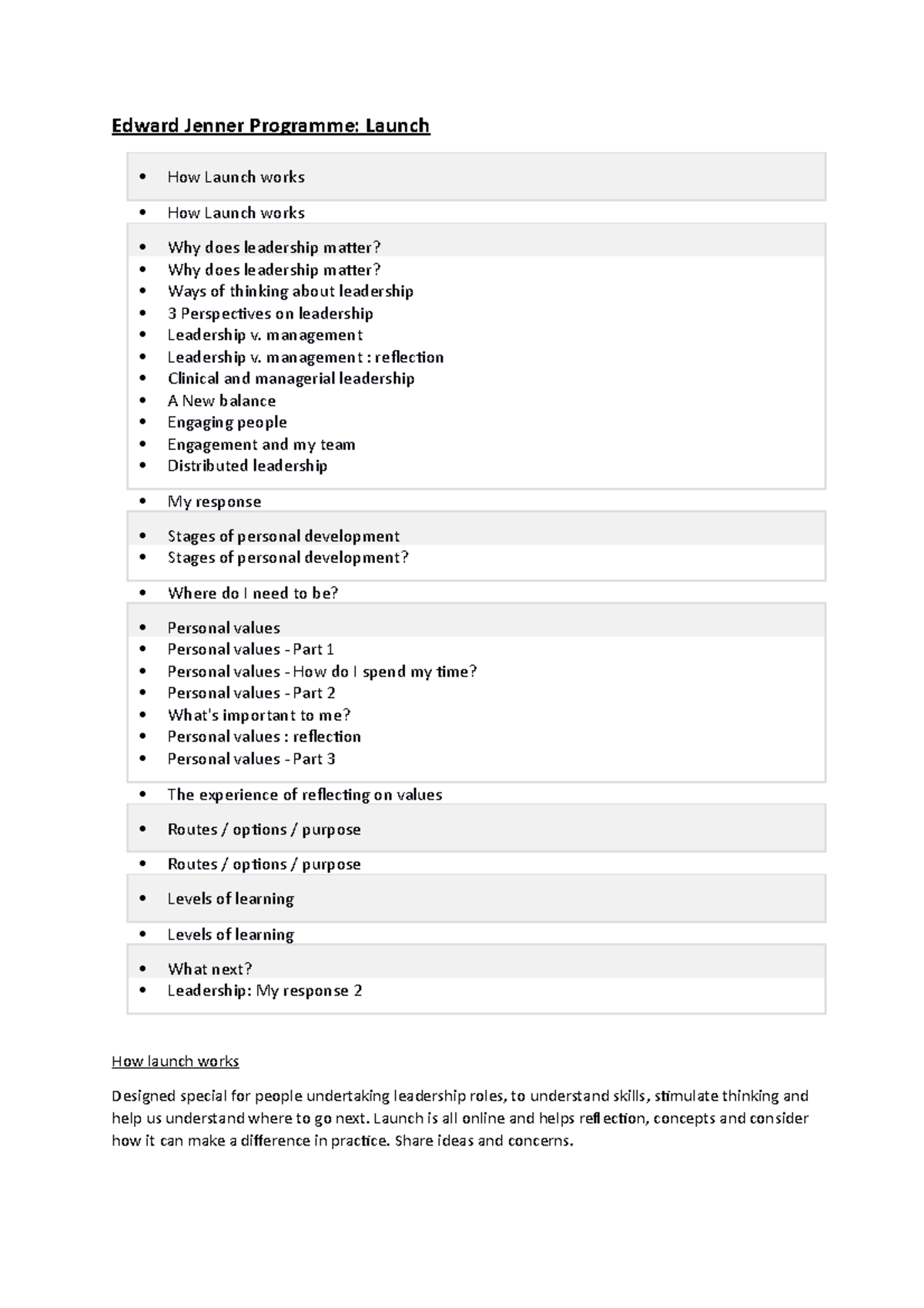 edward jenner leadership programme essay example