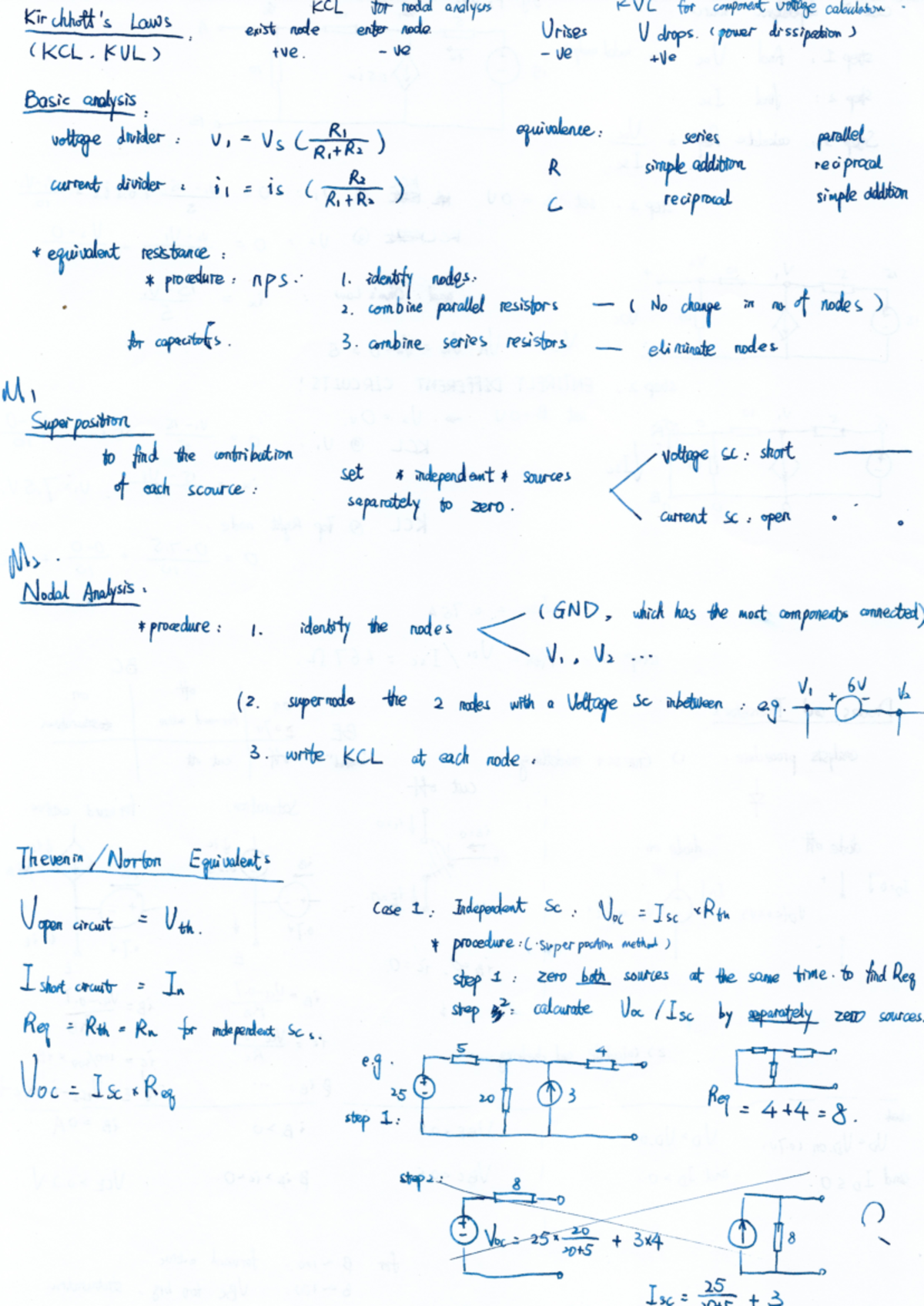 ENG013 2023S2 Summary notes (Electrical) - ENG1013 - Studocu