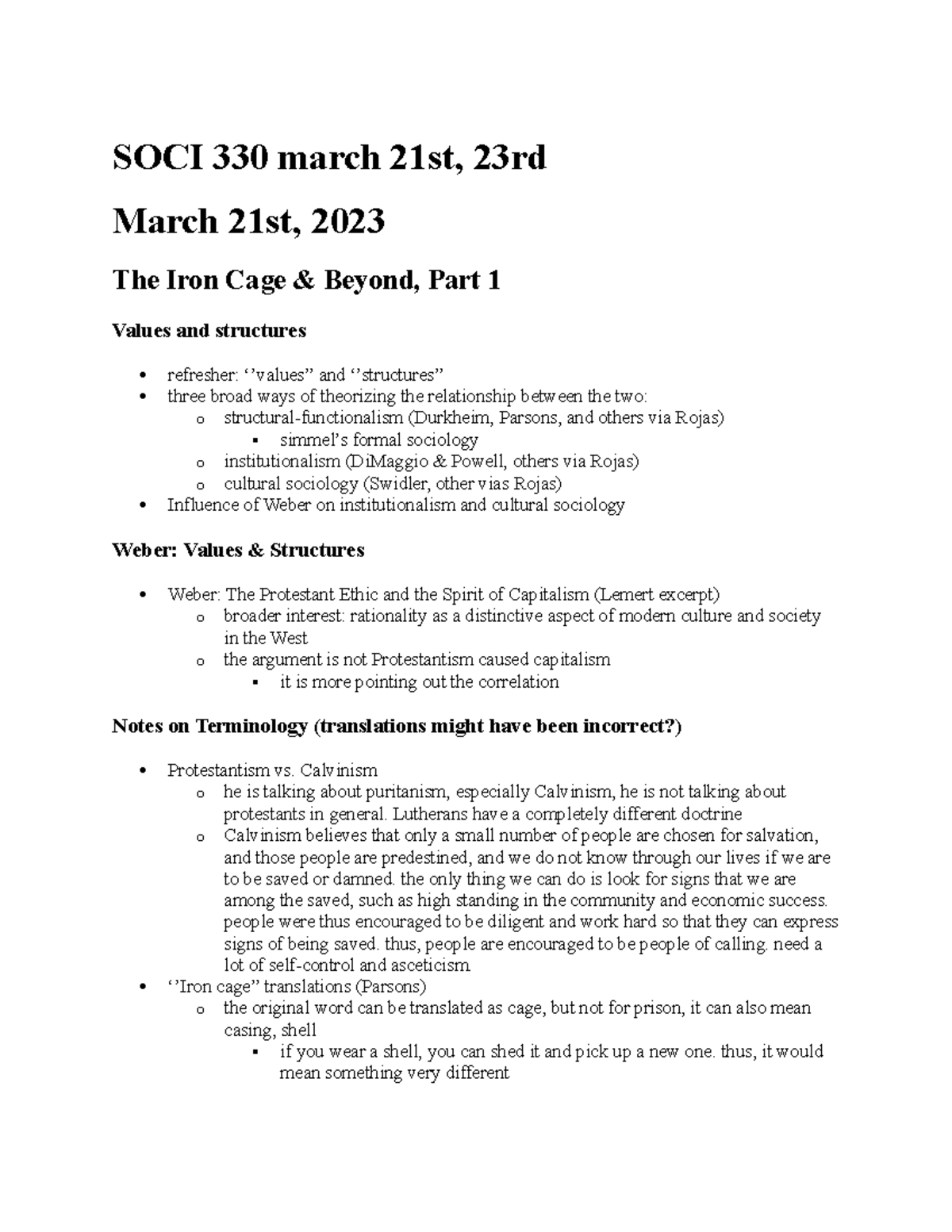 Iron cage week 11 iron cage week 11 SOCI 330 march 21st, 23rd March