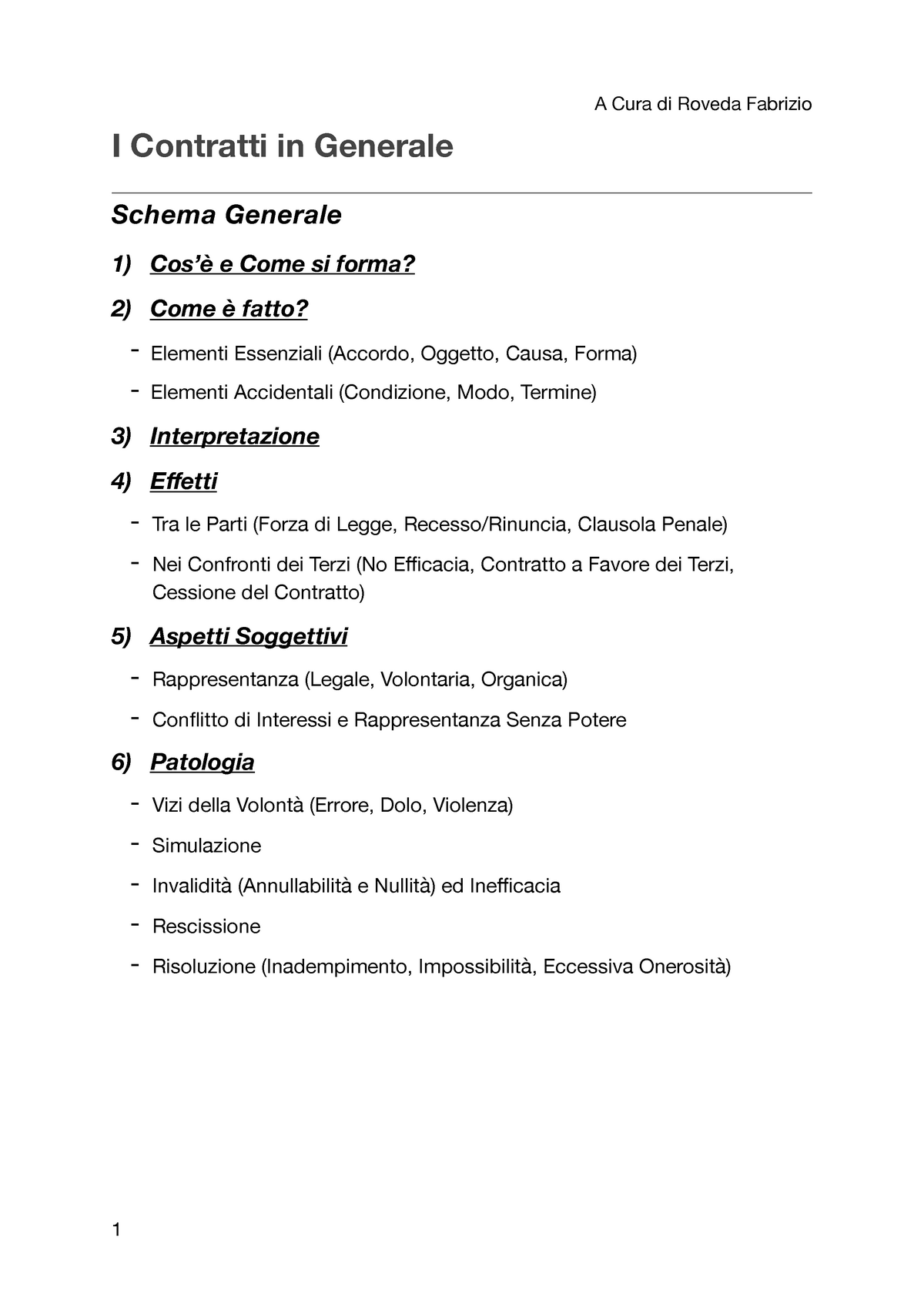 Schema Ripasso Contratti In Generale - I Contratti In Generale Schema ...