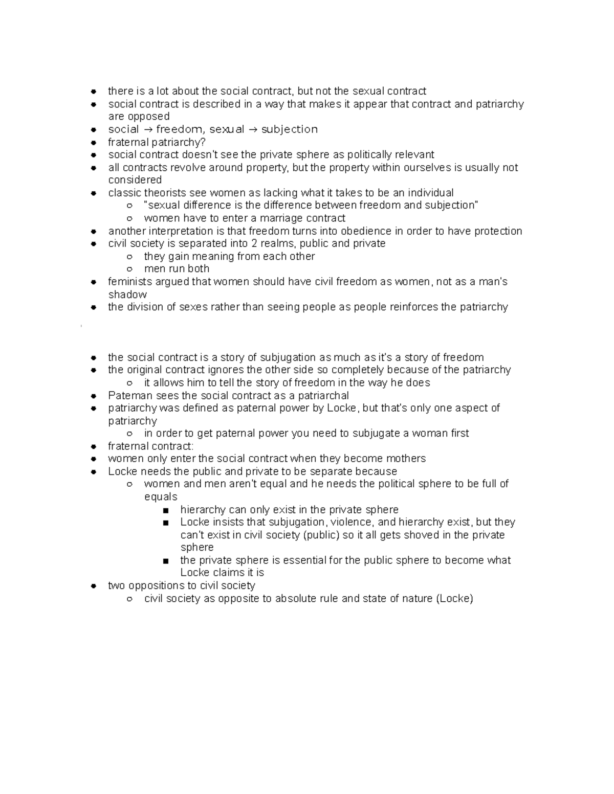 Carole Pateman 1988 “contracting In” In The Sexual Contract Chapter 1 1 18 There Is A Lot 6827