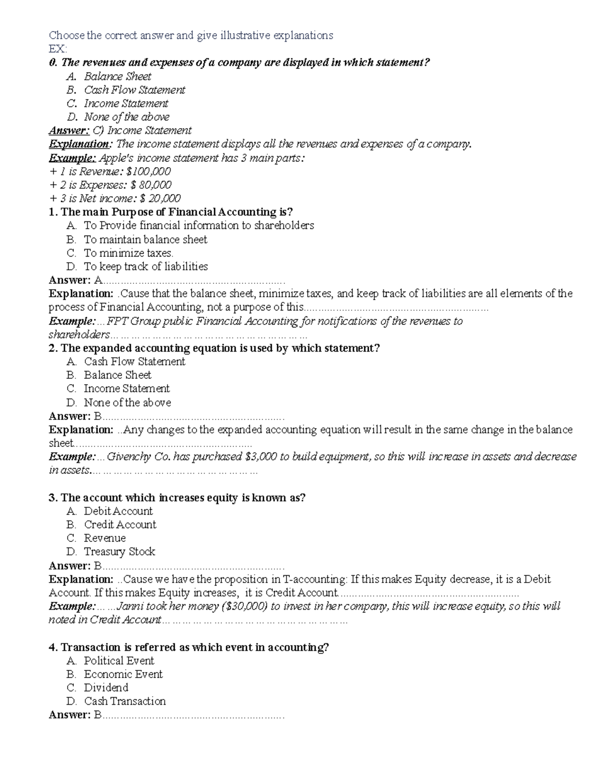 Quiz1 Fa23 MC1804 - QUIZ 1 FA23 ACC101 - Choose The Correct Answer And ...