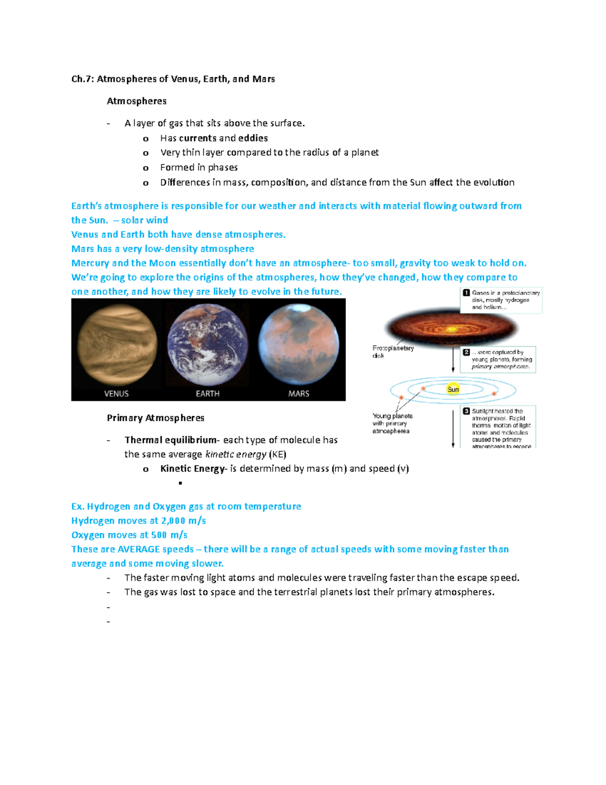 Ch.7 Atmospheres of Venus, Earth, and Mars Ch Atmospheres of Venus