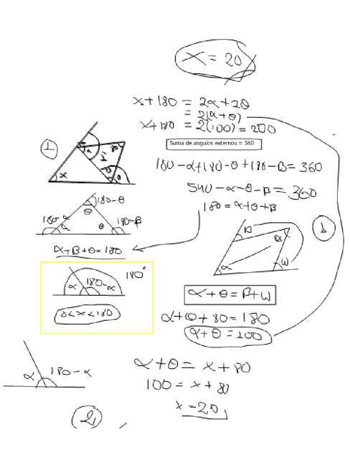 1 LEO - matemáticas - X=20 x+180=2x+20 = 219+0) X4100 = 2(100)= 200 1 ...