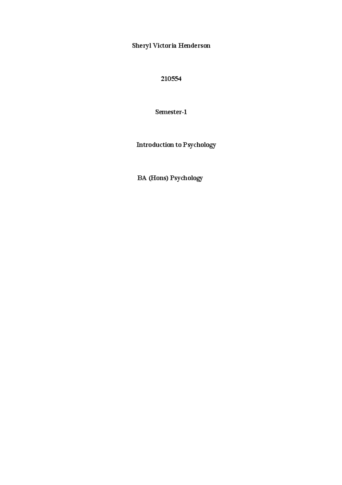 Levels Of Processing model final Draft - Sheryl Victoria Henderson ...