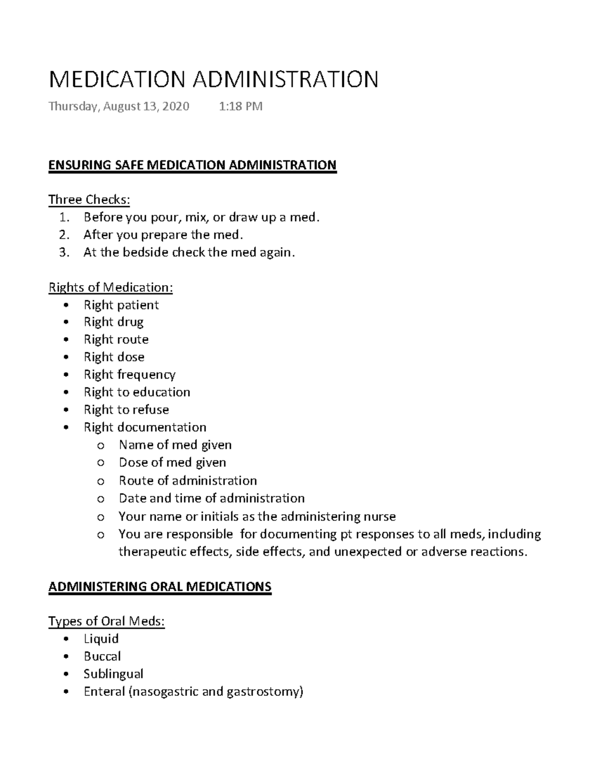 Medication Administration Fundamentals Ensuring Safe Medication Administration Three Checks 1