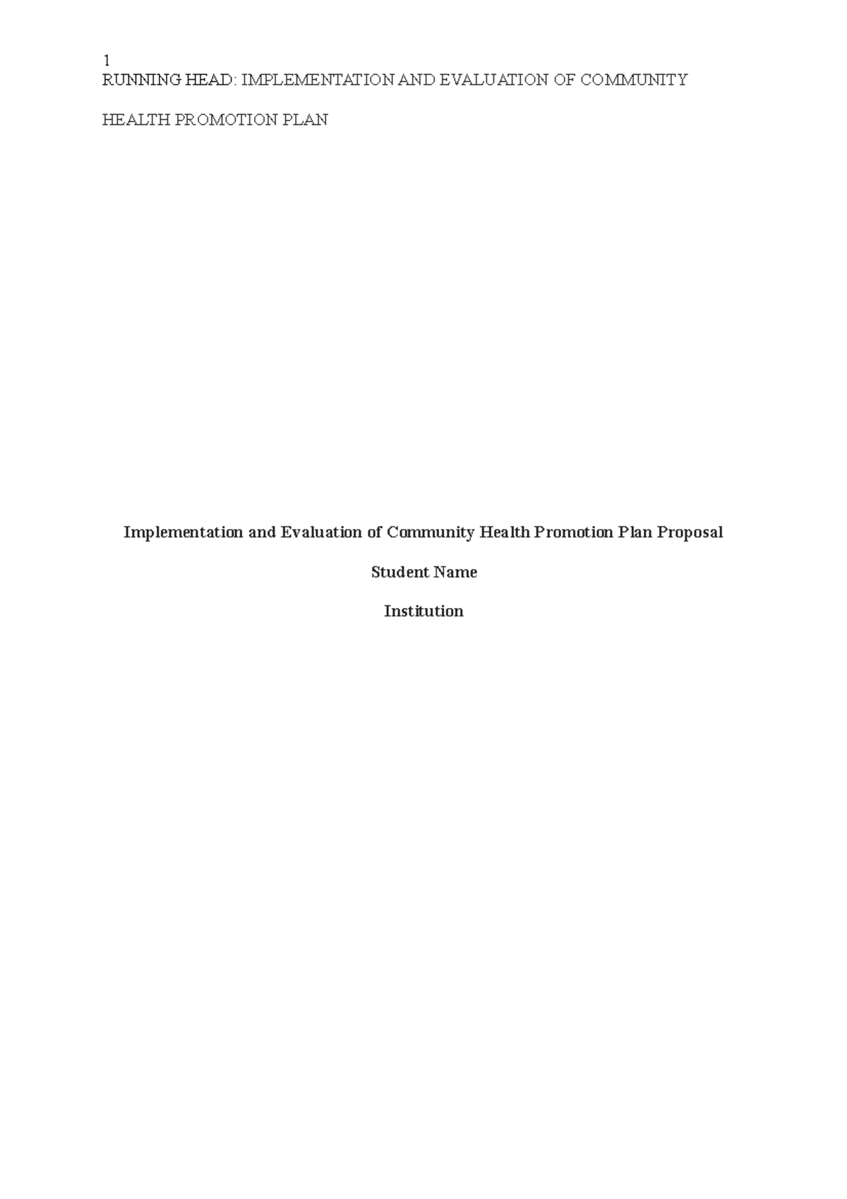 2Implementation and Evaluation of Community Health Promotion Plan ...