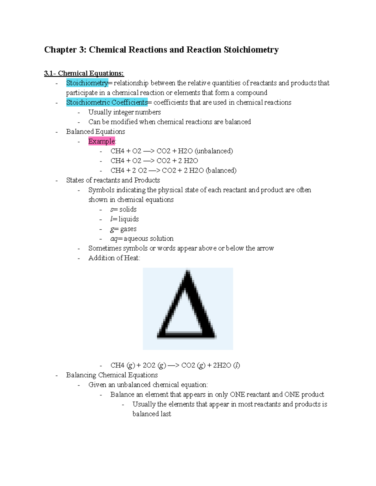 CHM141: Powerpoint Notes- Chapter 3 - Chapter 3: Chemical Reactions and ...