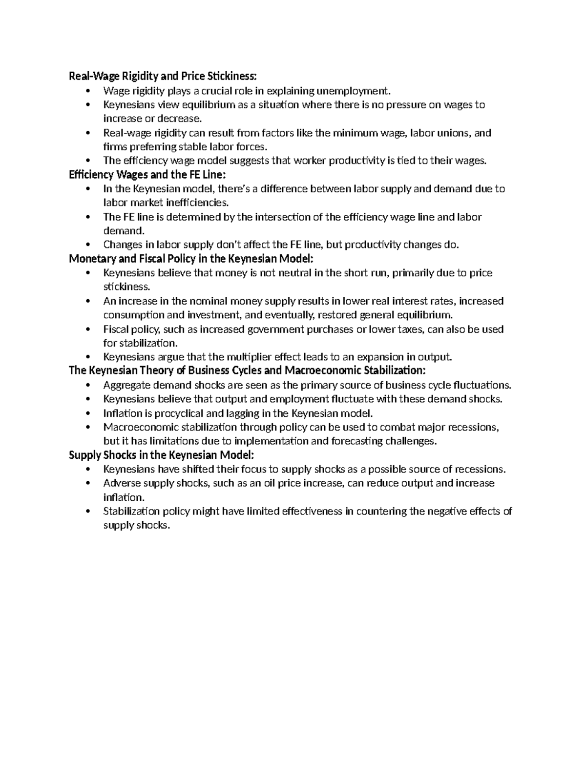 Week 11 - Real-Wage Rigidity and Price Stickiness: Wage rigidity plays ...