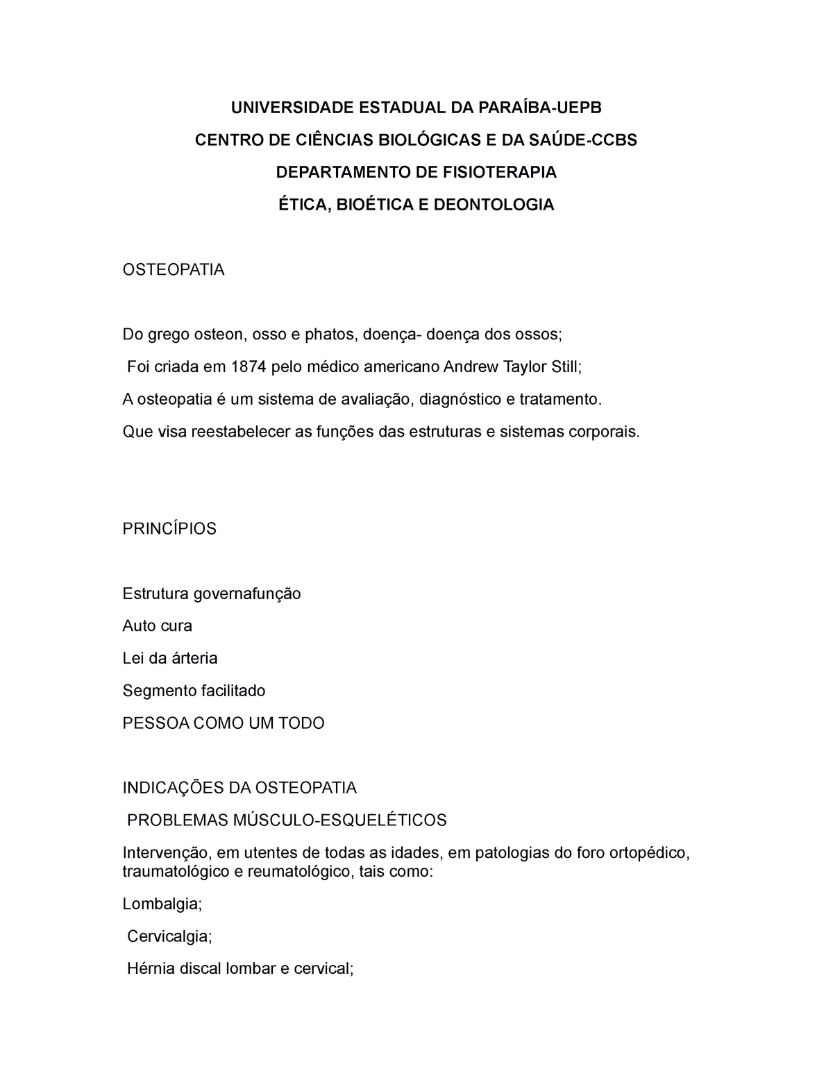 Ficha de avaliação fisioterapêutica do joelho - UNIVERSIDADE ESTADUAL DA  CENTRO DE E DA DEPARTAMENTO - Studocu