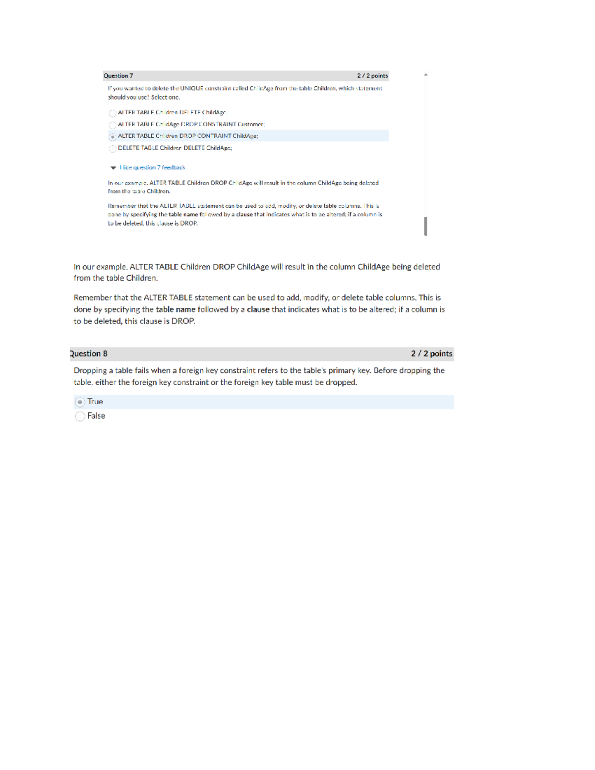 Dad 4-1 4 - Dad 4-1 Quiz Intro to Structural Database Environments (DAD ...