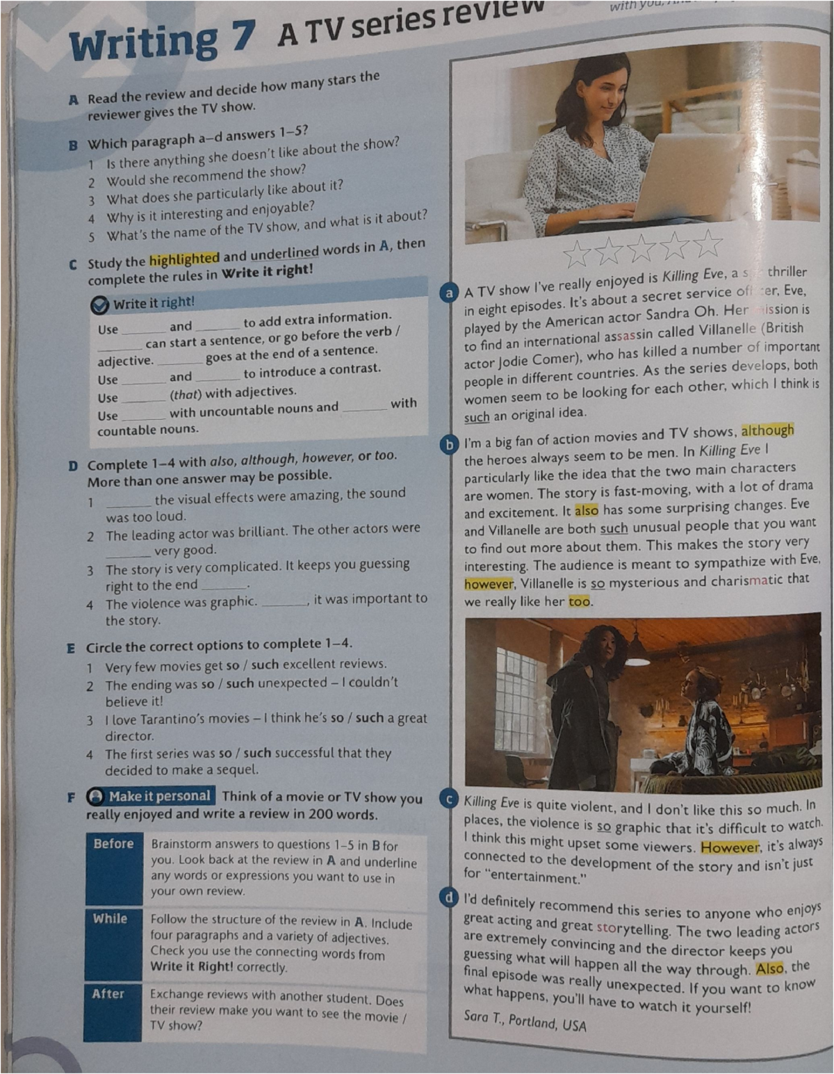 Cap 8 - ID2 - ID2 - Writing 7 A TV series review with A Read the review ...