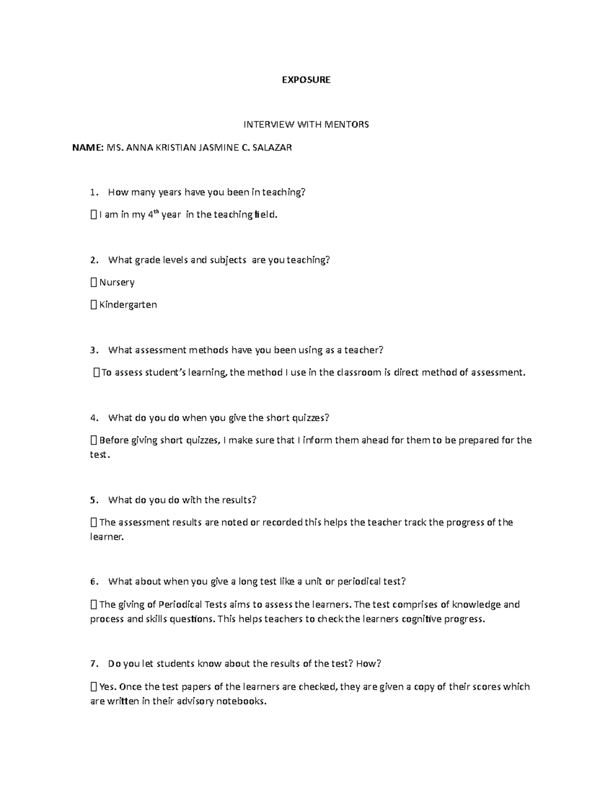 Document - none - EXPOSURE NAME: MS. ANNA KRISTIAN JASMINE C. SALAZAR ...