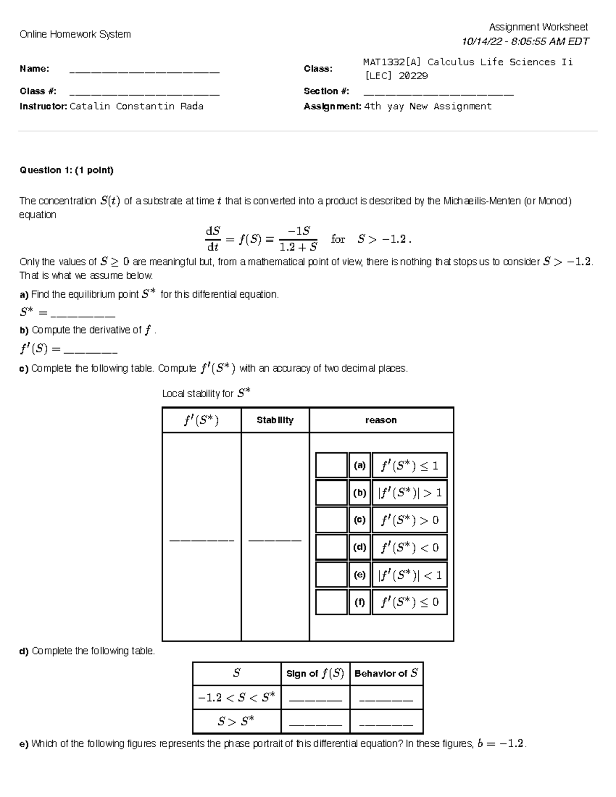 Mobius 4 Practice Materials Online Homework System Assignment