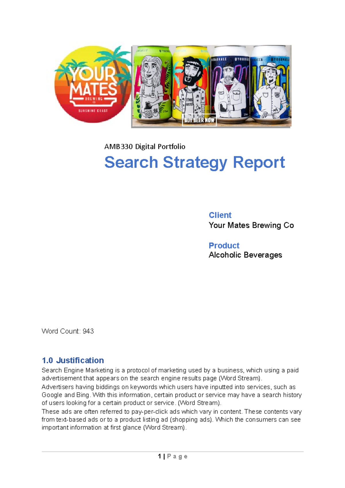 Assessment #2: Search Strategy Report - AMB330 Digital Portfolio Search ...