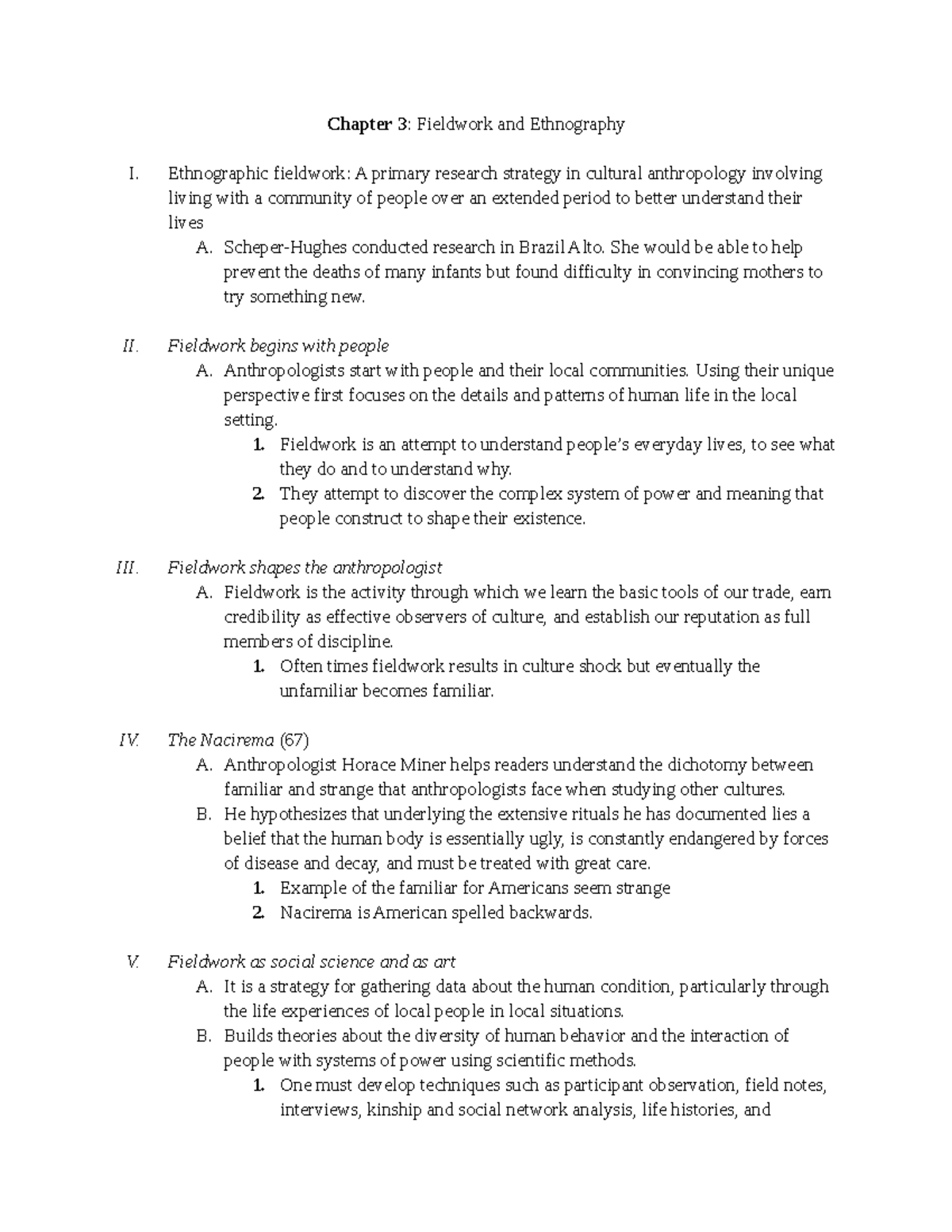 Chapter 3 & 4 Lecture notes 34 Chapter 3 Fieldwork and