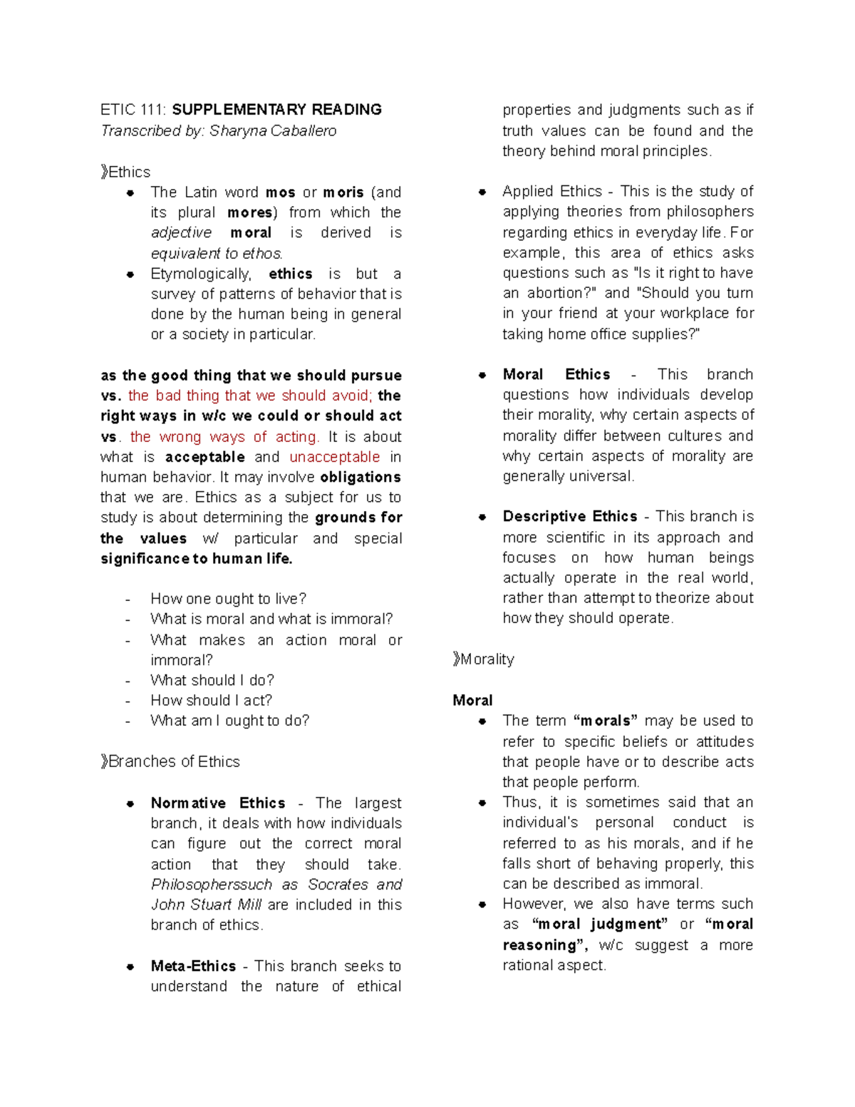ETIC111 Supplementary Reading ETIC 111 SUPPLEMENTARY READING