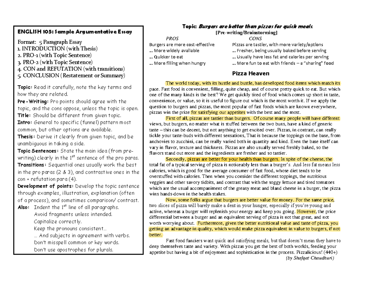 food industry argumentative essay