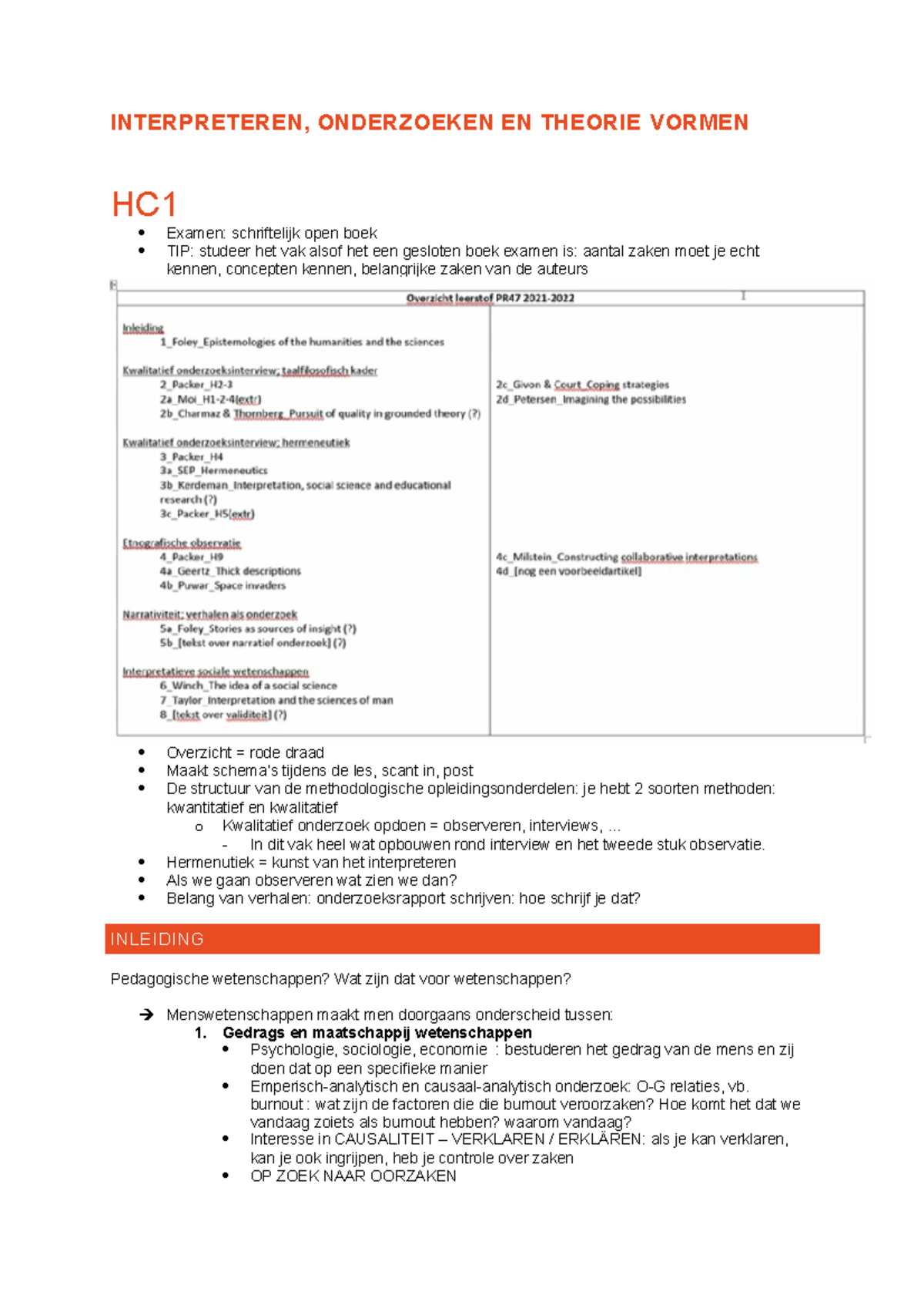 Interpreteren, Onderzoeken En Theorie Vormen Deel 1 Samenvatting Les 1 ...