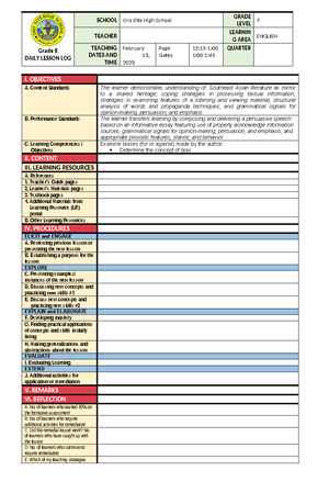 DLP Expanded Defnition OF Words - Grades 1 to 12 Daily Lesson Plan ...