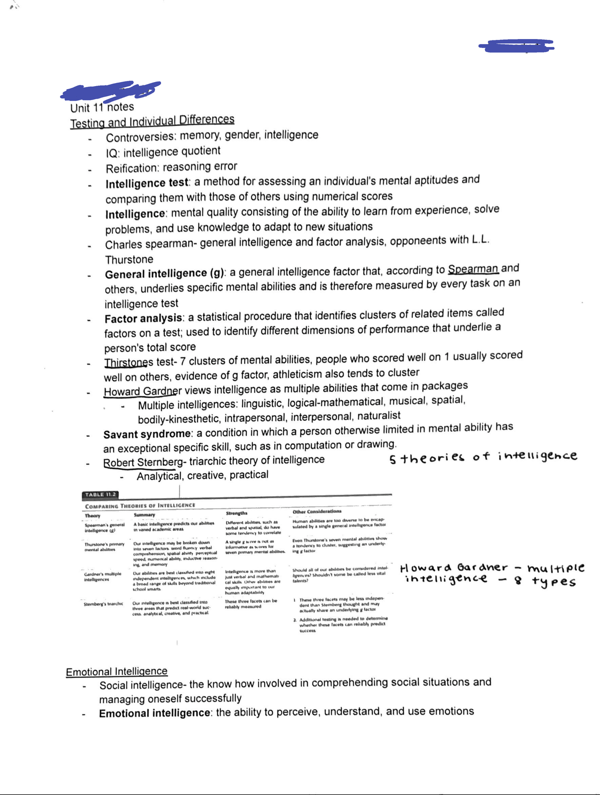 Psych 100 unit 11 and 14 notes - PSYCH 100 - Studocu