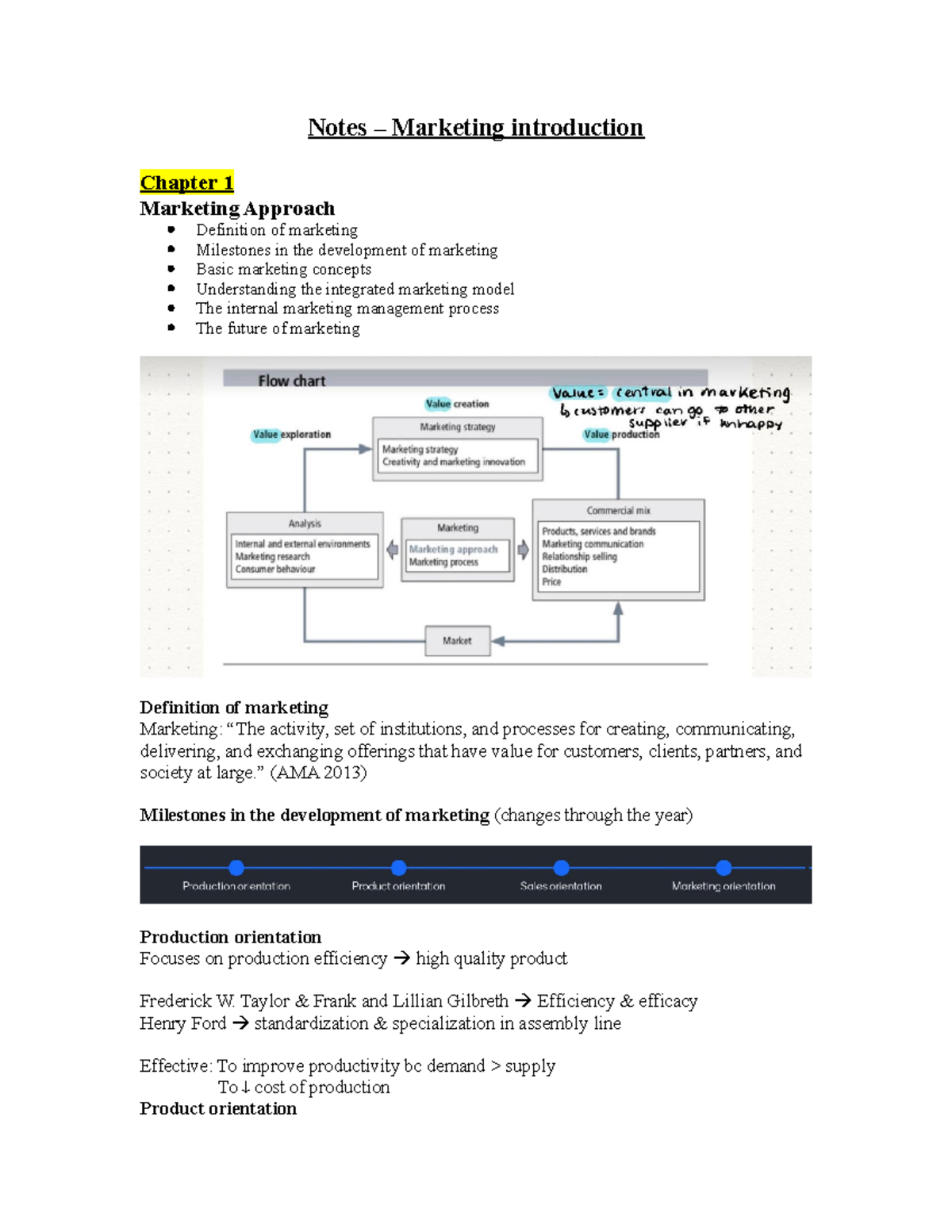 Notes De Cours Marketing - Notes – Marketing Introduction Chapter 1 ...