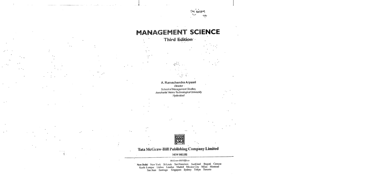 Management Science Aryasri Scanned Book Strategic Management