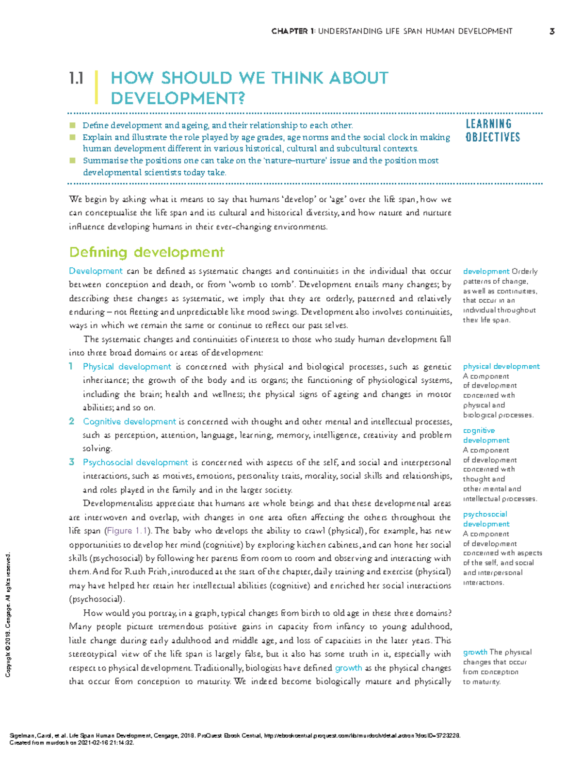 Textbook Chapter 1.1 - ####### CHAPTER 1 : UNDERSTANDING LIFE SPAN ...