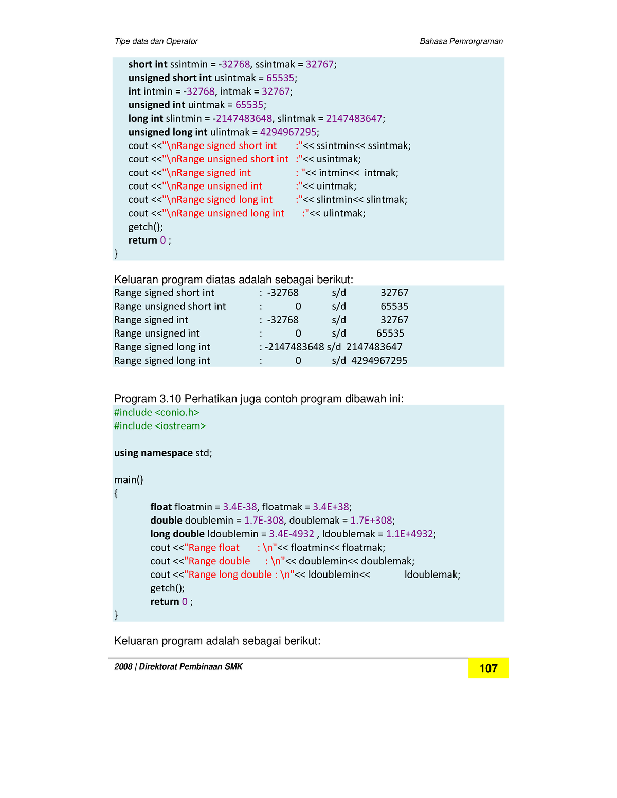 Buku Bahasa Pemrograman Lengkap-39 - Tipe Data Dan Operator Bahasa ...