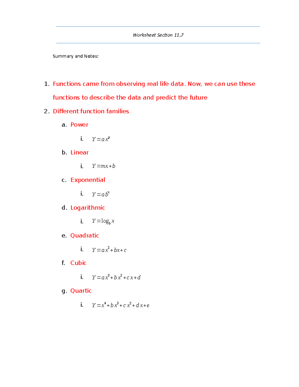 Week 9 fridat - Alee Lee - Worksheet Section 11 Summary and Notes: 1 ...