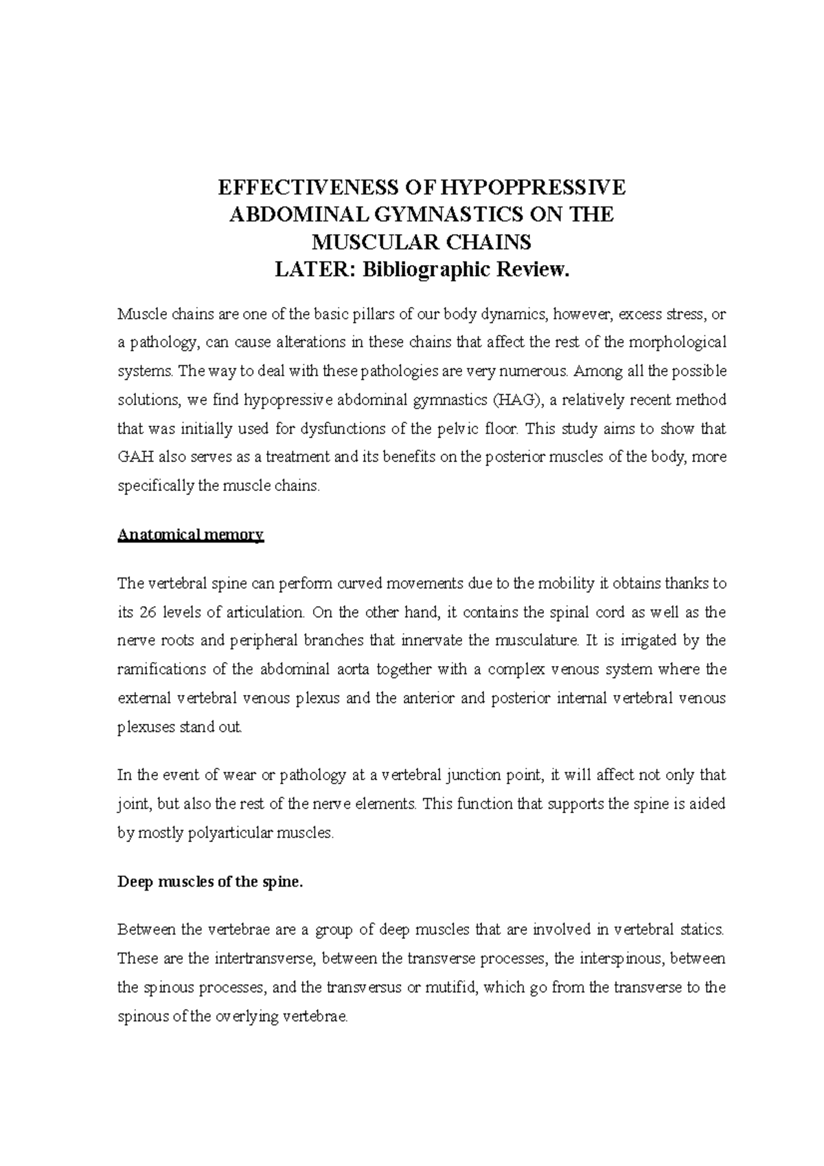 Effectiveness OF Hypoppressive Abdominal Gymnastics ON THE Muscular ...