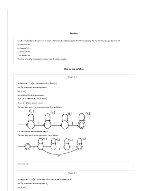 8 - theory of automata chapter#1 question 8 - Problem Use the ...