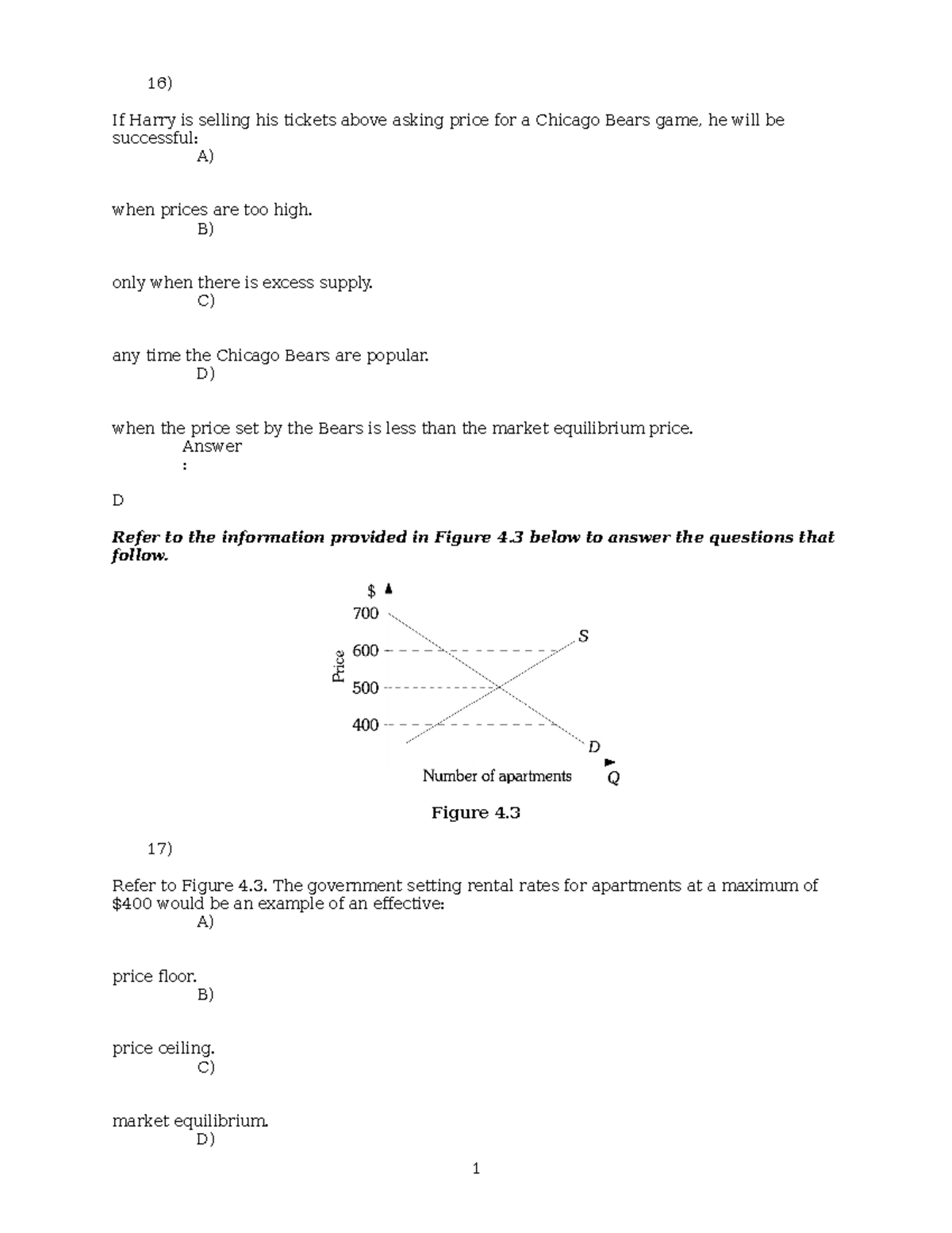 Ch4 A - Chapter 4 Review Answers - 16) If Harry Is Selling His Tickets ...