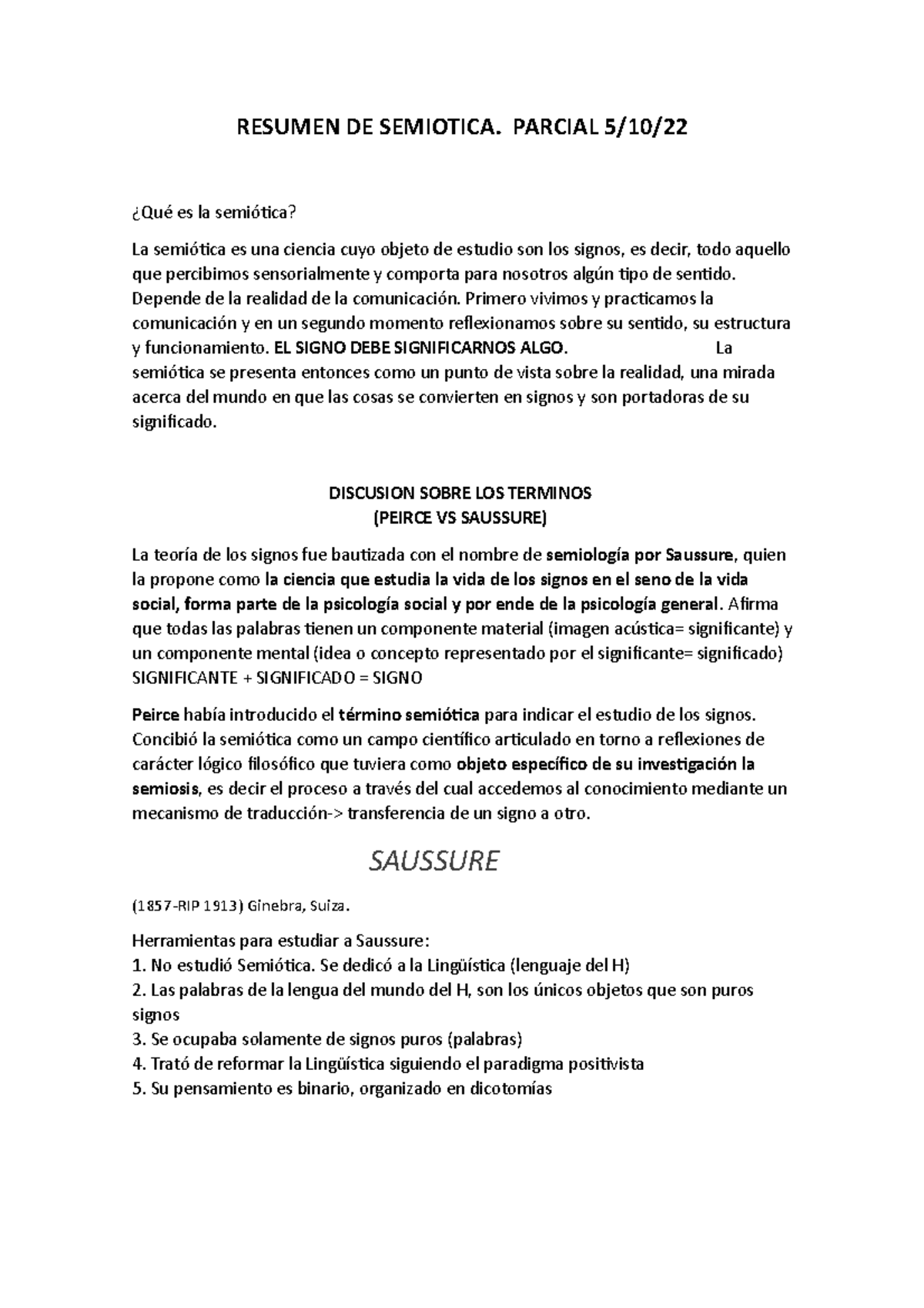 Análisis del significado y significante articulado al interior del