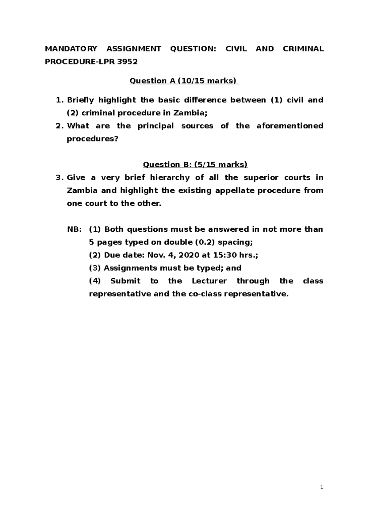 civil-and-criminal-procedure-lpr-3952-assignment-questions-mandatory