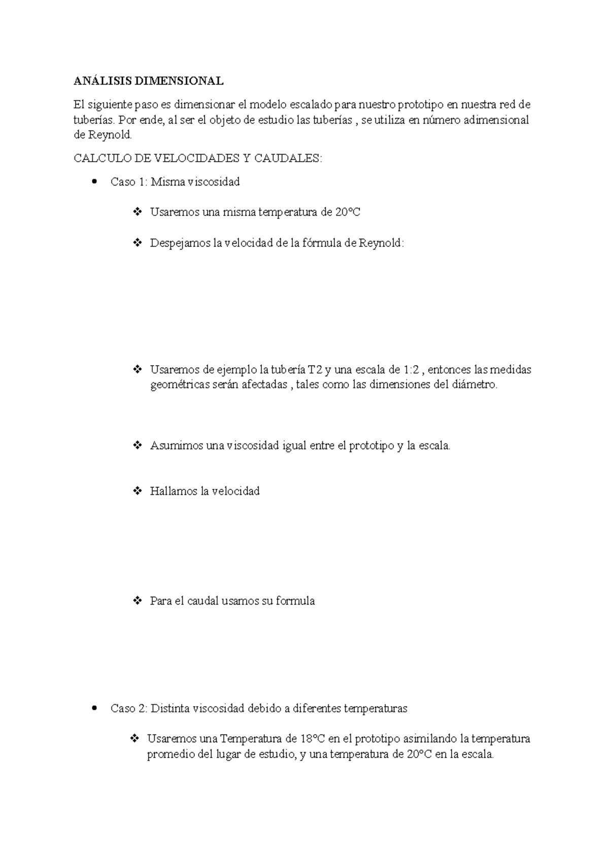 Analisis dimensional TF de fluidos - ANÁLISIS DIMENSIONAL El siguiente ...